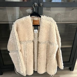 Zimmerman Verona Shearling Lambskin Belted Jacket
